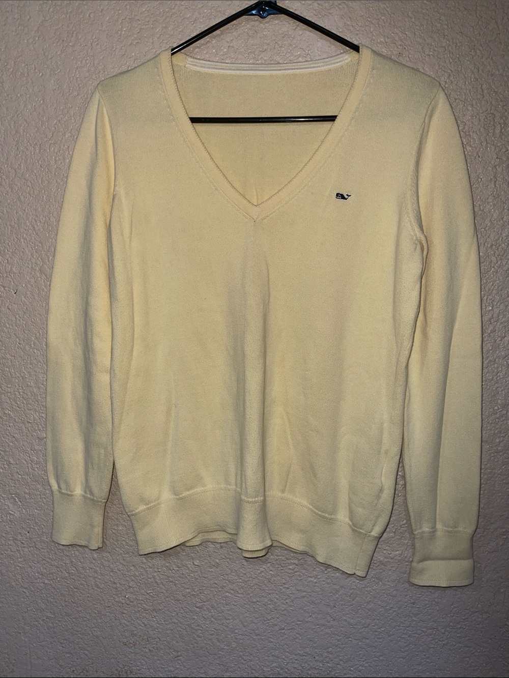 Vineyard Vines Pale Yellow V-Neck Sweater